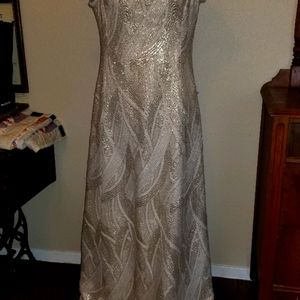 60s vintage white gold metallic brocade formal